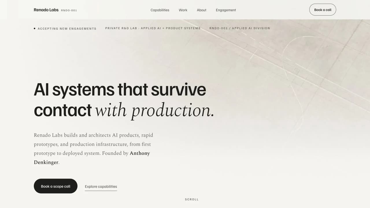 Renado Labs — Applied AI R&D Studio
