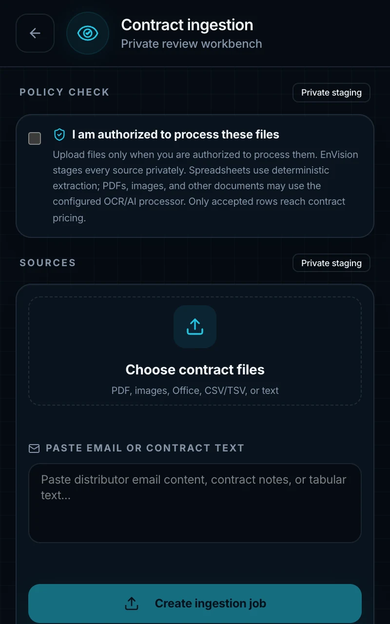 EnVision contract ingestion