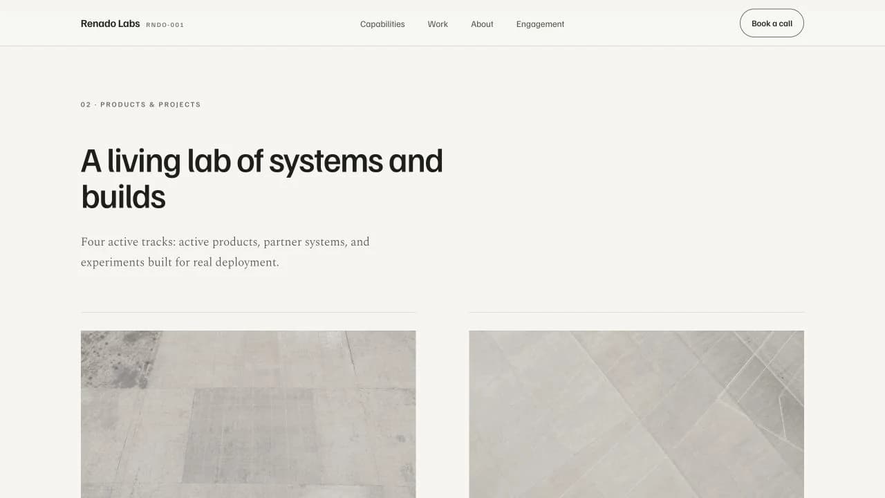 Renado Labs active project tracks